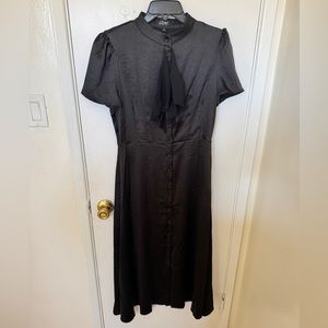 Black Puff Sleeve Sheath Maxi Dress